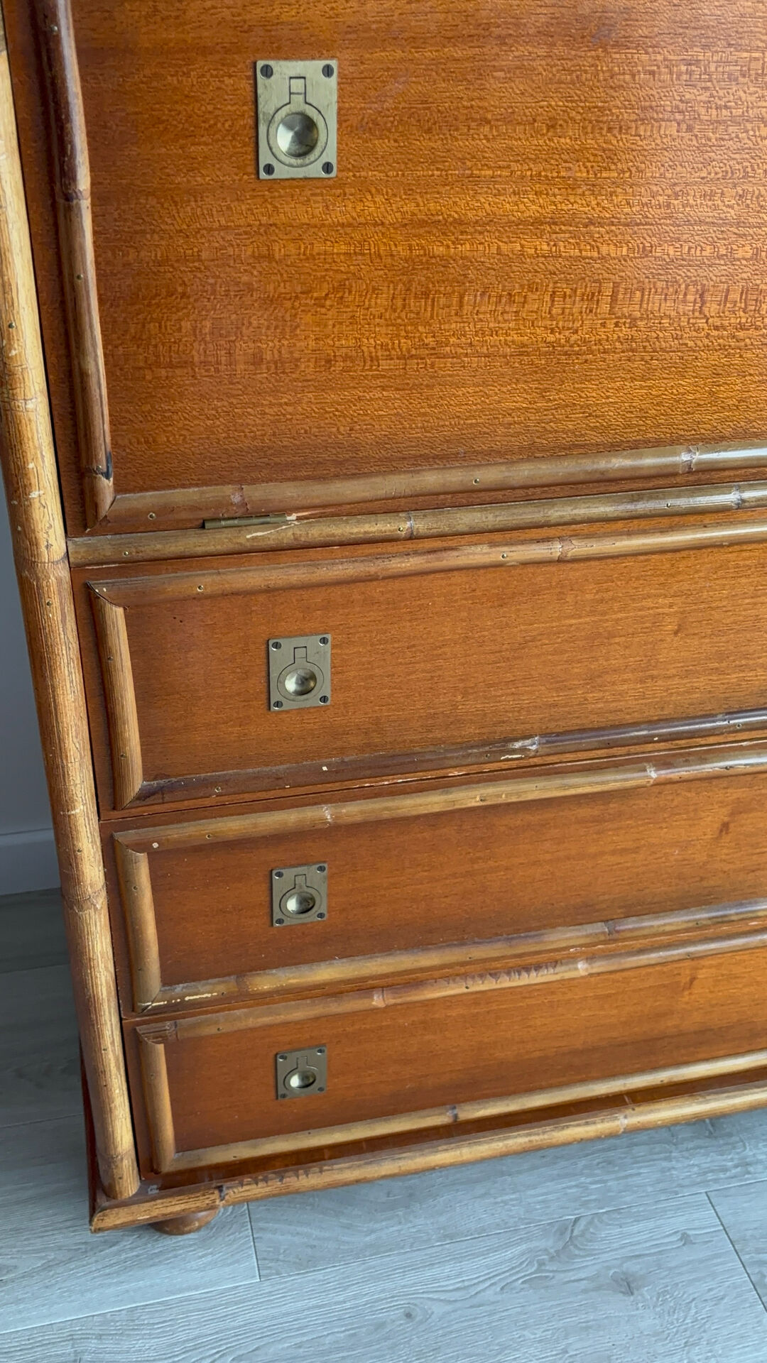 Commode bois et bambou Dalvera, 1970