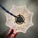 Suspension, abat-jour ancien en verre de Clichy rose