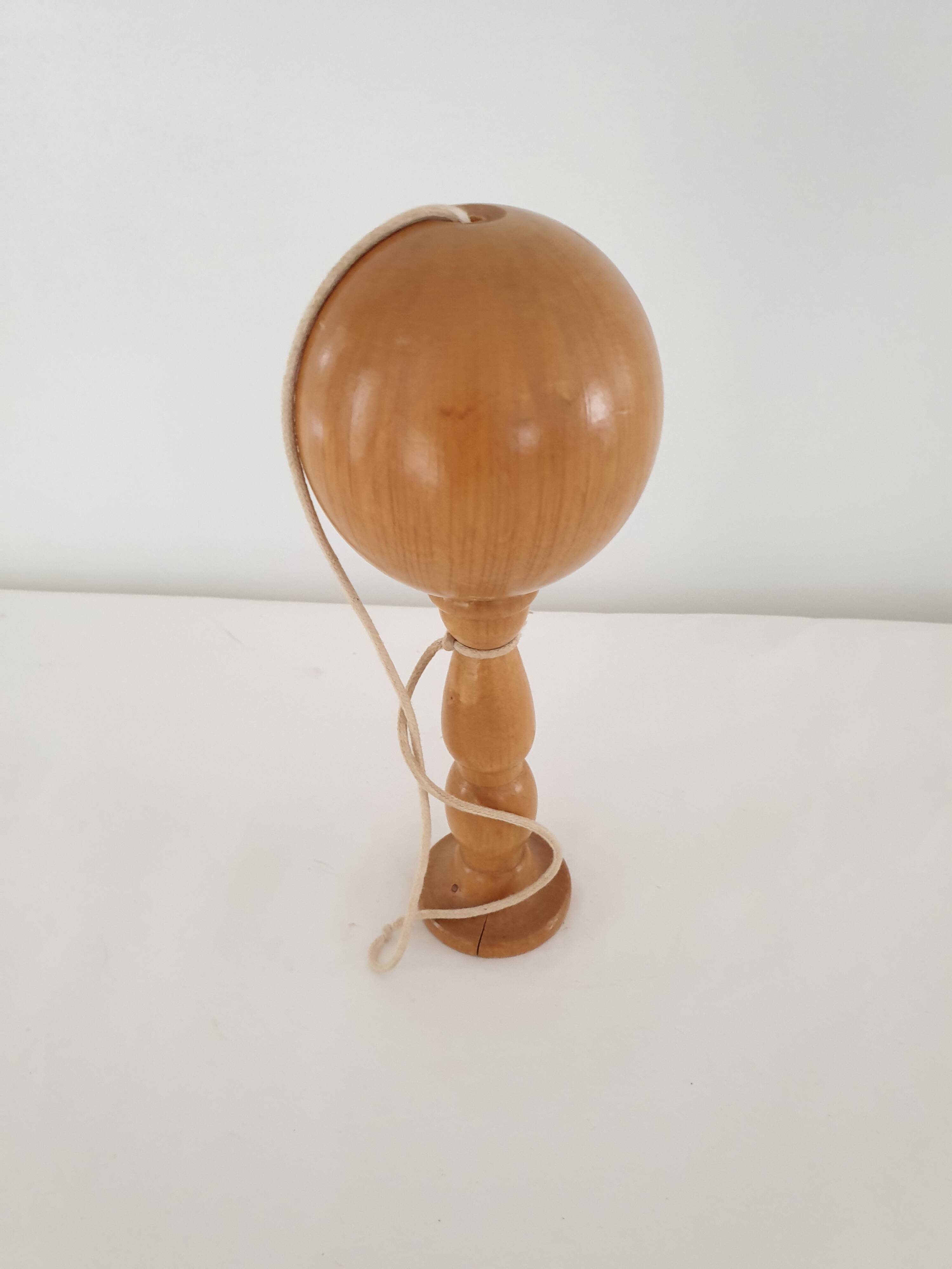 Old wooden Bilboquet Height 23 Cm