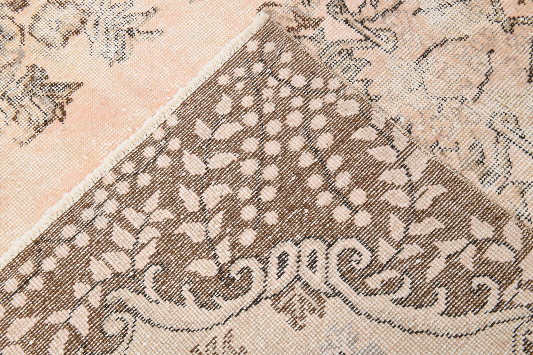 5x9 Brown Beige Classic Floral Handmade Vintage Rug, 167x283Cm SK 5465