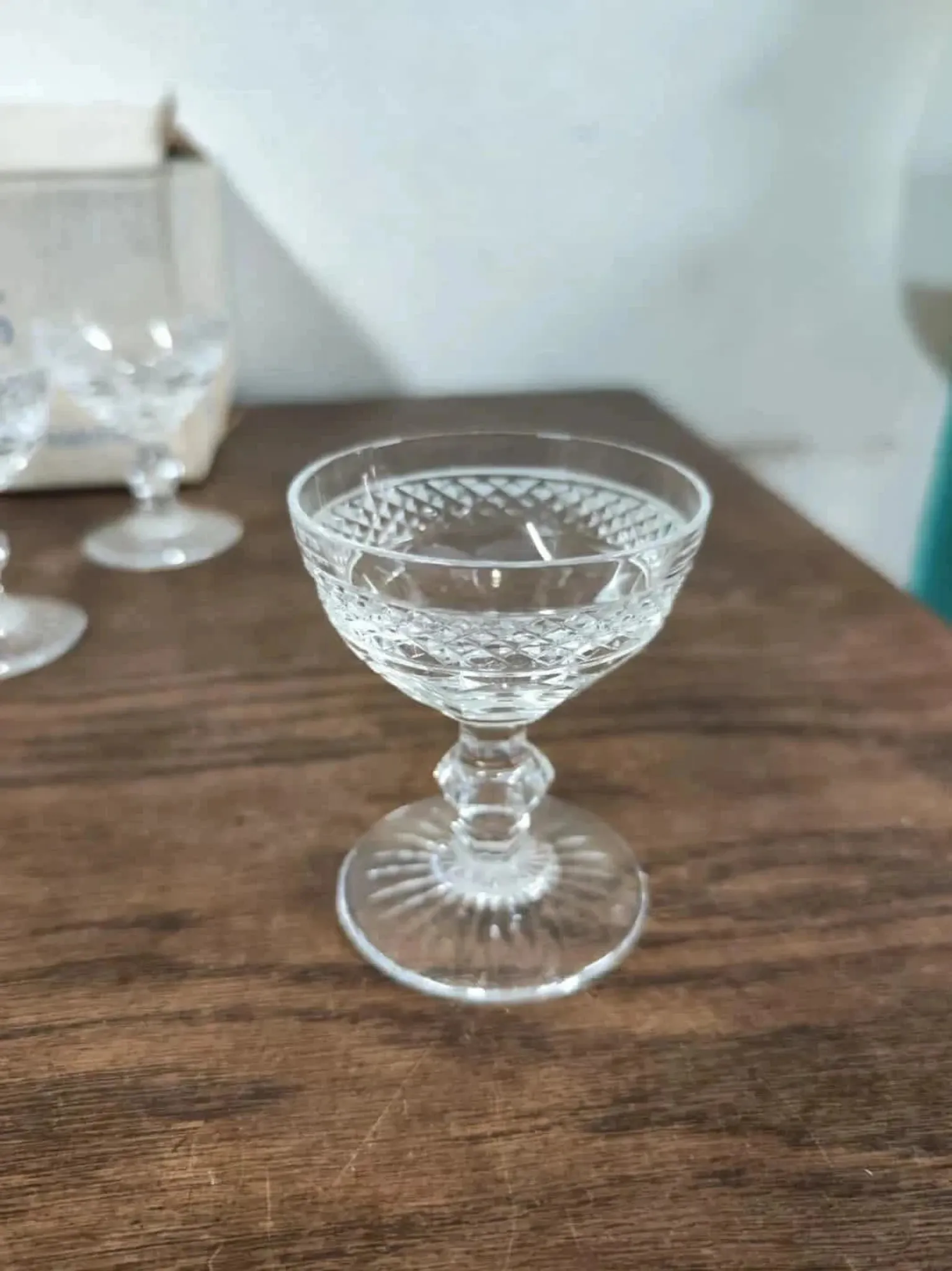 6 crystal digestif glasses from Saint Louis Trianon.