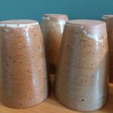 Set of 8 hand-turned stoneware cups or glasses