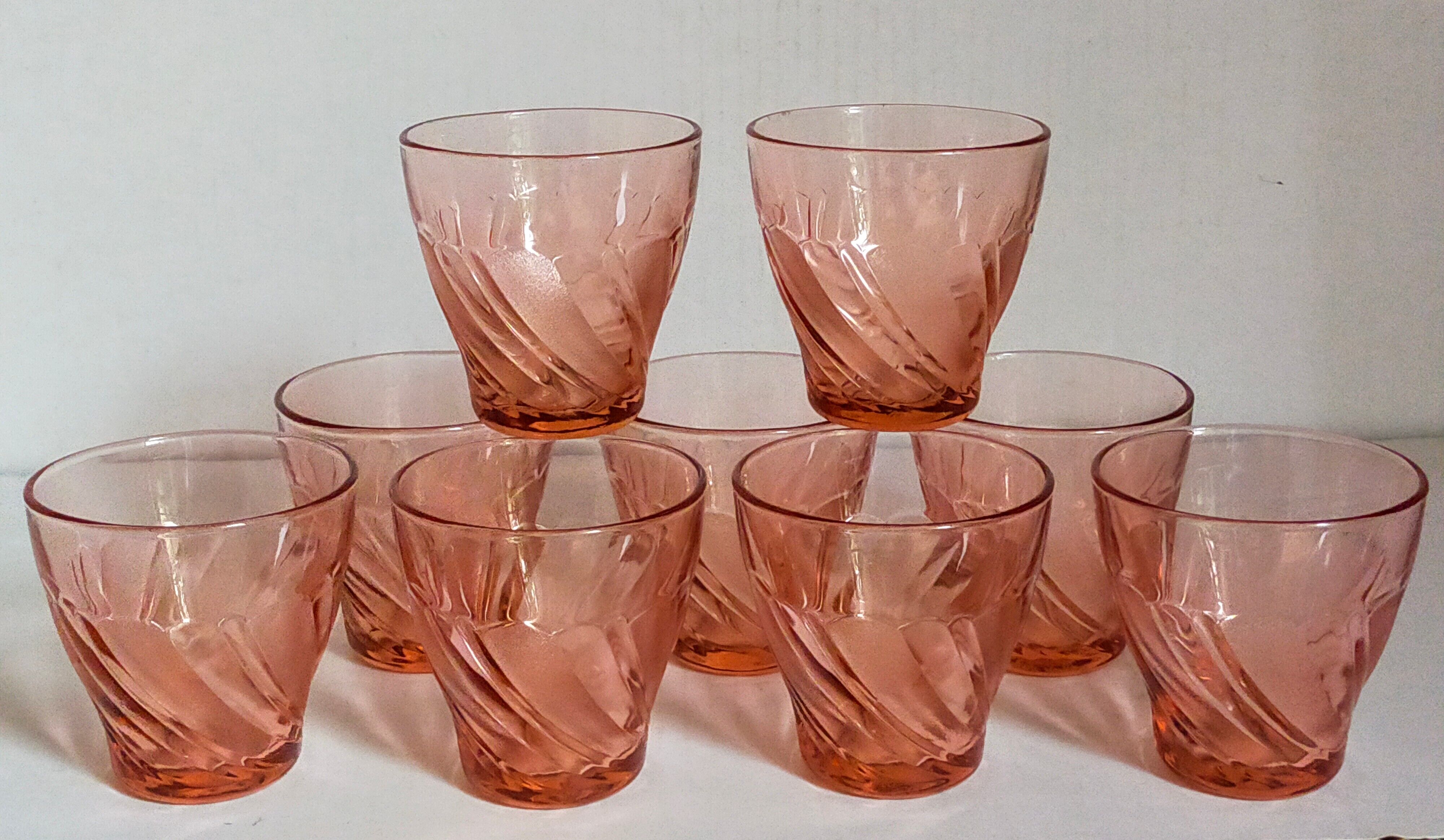Nine Vereco glasses in Rise glass 80s