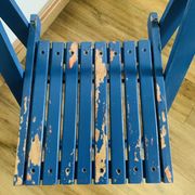 Chaise pliante en bois peint en bleu, Italie 1960
