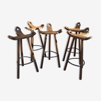 Suite of 5 bar stools