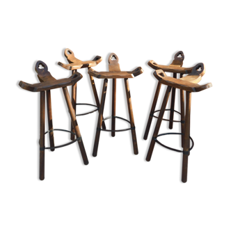 Suite de 5 tabourets de bar