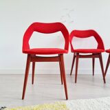 4 Louis Paolozzi red chairs