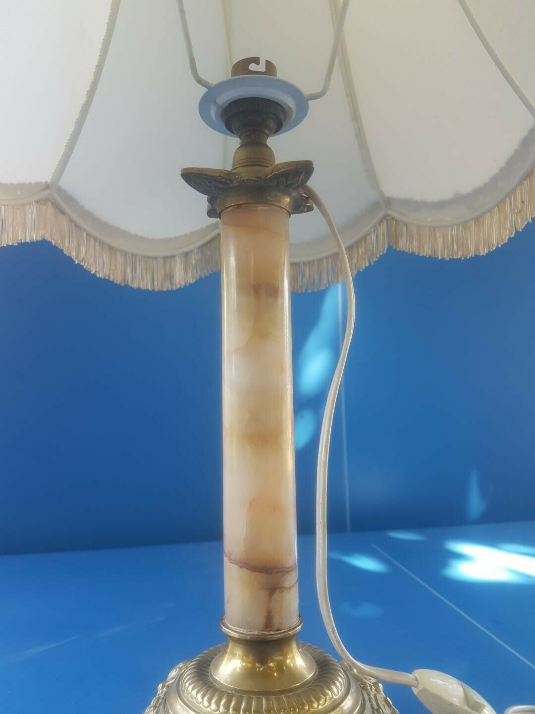50s and 60s marble and brass lamp