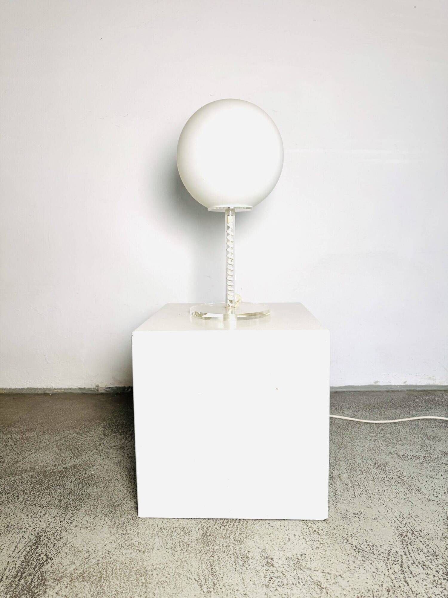 Milky Glass Sphere Table Lamp By Harco Loor For Harco Loor Design, The Netherlands 1980S