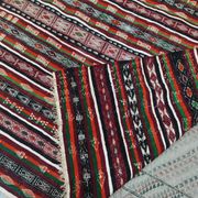 Vintage kilim rug woven and embroidered by hand