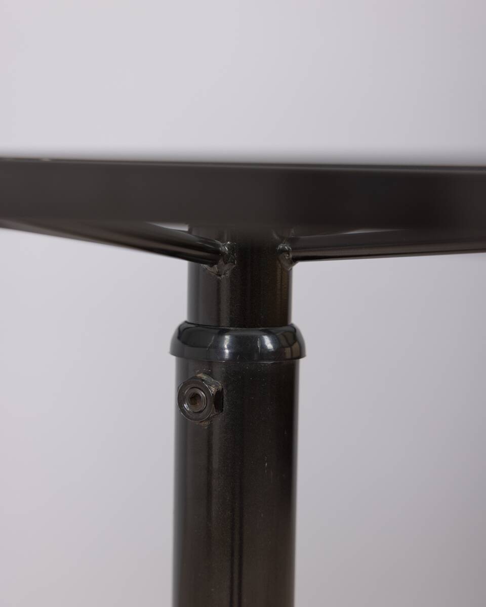 Vintage 1970s side table trolley in black metal and glass by allegri parma