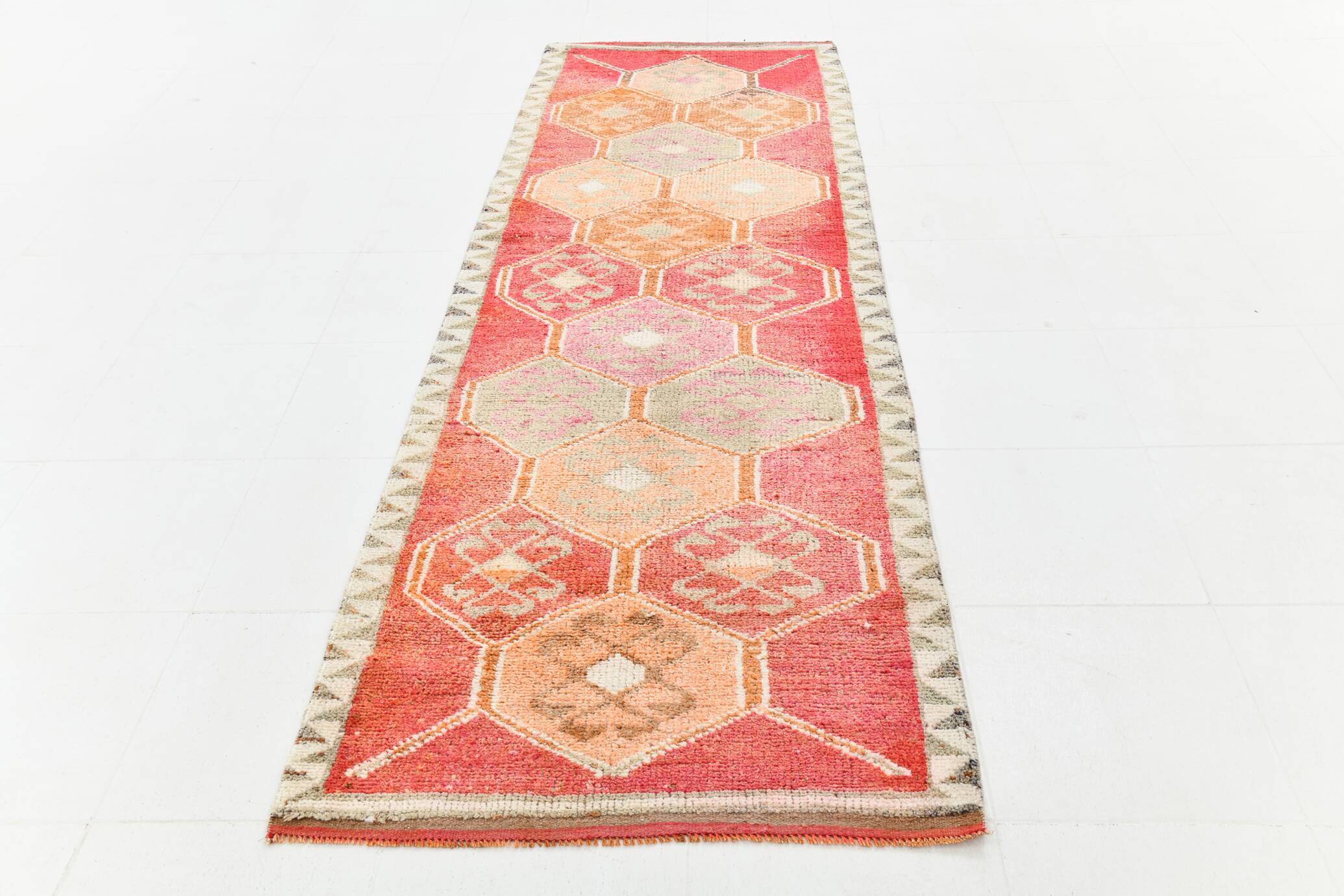3x10 Soft Pink Runner Rug, Pastel Orientel Runner, 95x294Cm
