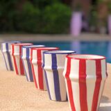 Set of 6 striped mugs
