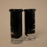 Pair of glass candlesticks