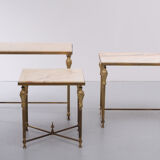 Brass and Marble Nesting Tables 1950s France