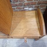 Vintage Brutalist Cabinet In Light Oak And Brass, Guillerme Et Chambron