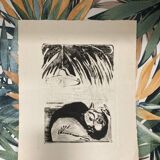 Intaglio print "The Cat"