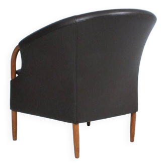 Vintage opus armchair in brown leather 1970 denmark
