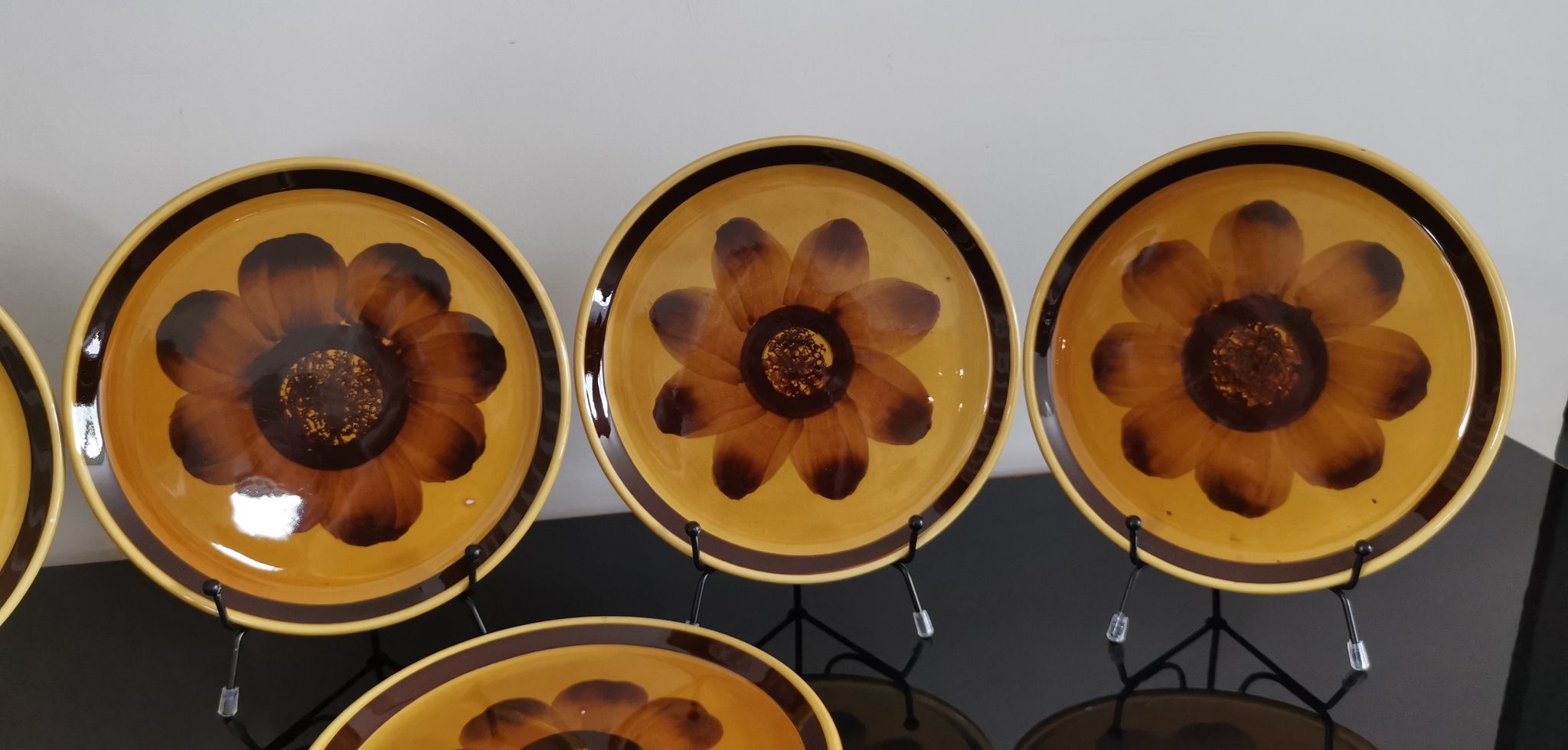 5 dessert plates in vintage ceramic Sarreguemines "Rimini"