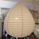 Fabric lampshade (linen) in the shape of a pear.