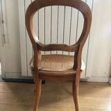 Set of 2 Louis Philippe chairs wood and cannage