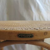 Curved beech cane office chair