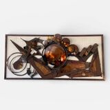 Sculpture murale en métal brutaliste de Henrik Horst des années 1970