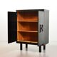 De Coene Style Black Highboard with Red Accents. Belgium, 1960s.