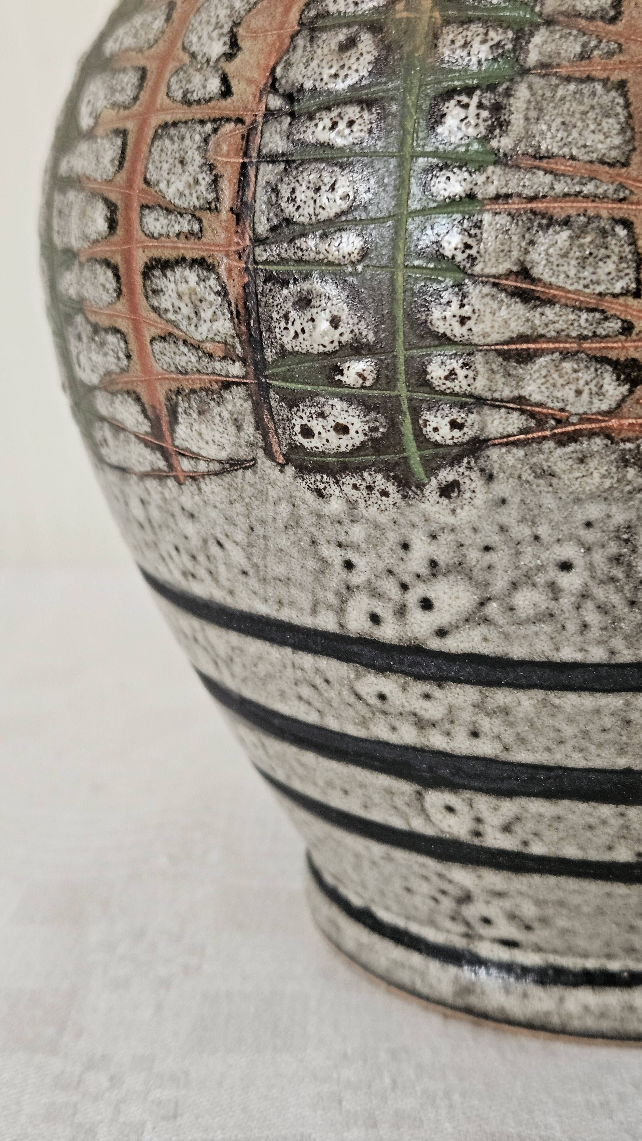 Textured ceramic art vase 1960