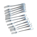 12 silver metal snail forks