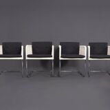 Tecta D43 White Cantilever Chairs, 1980s, Set of 4