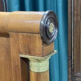 19th century Empire sleigh bed in cherry wood - Bedding: 1m82x98cm