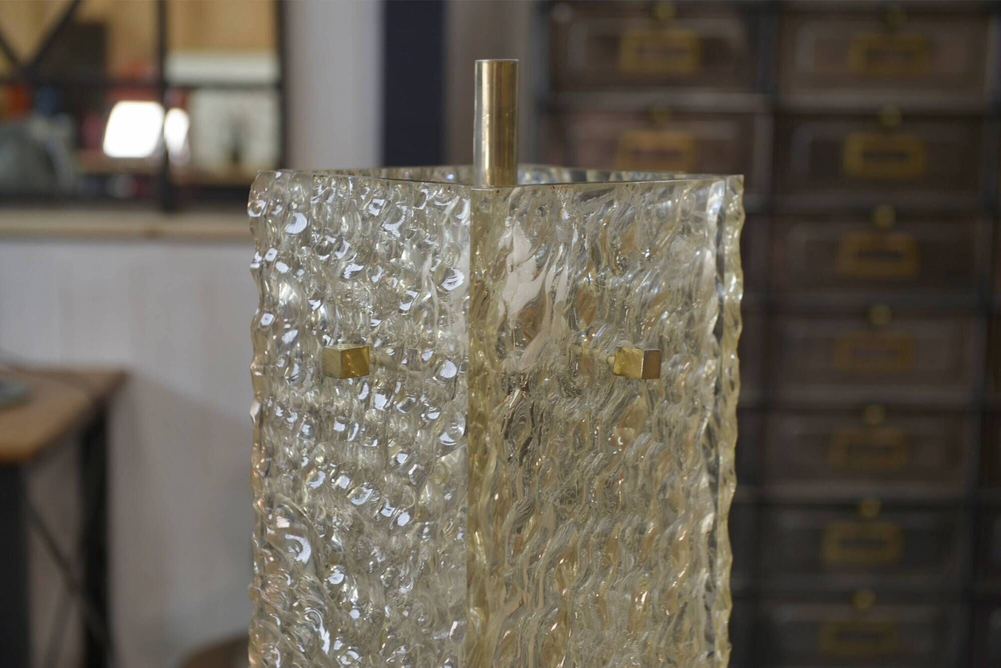 Floor lamp by Pierre Disderot for Dallux, resin and marble, 1960s.