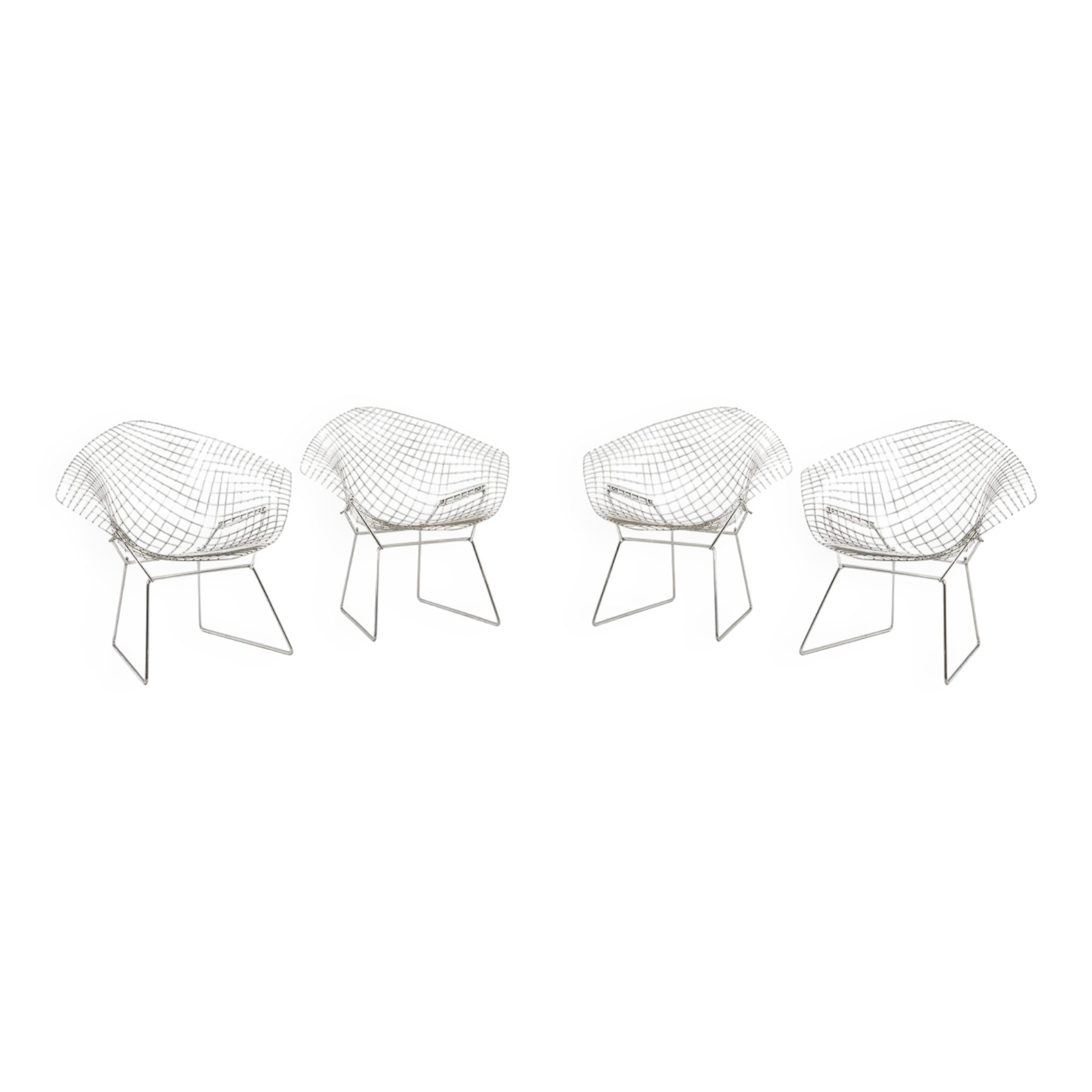 Série de 4 fauteuils « Diamond ». Années 1970, Harry Bertoïa pour Knoll