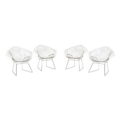 Série de 4 fauteuils « Diamond ». Années 1970, Harry Bertoïa pour Knoll