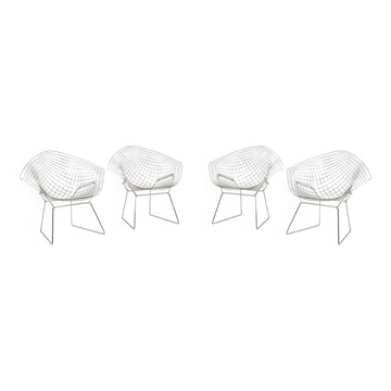 Harry Bertoia for Knoll. Set of 4 "Diamond" chairs. 1970s.