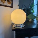 Vintage opaline globe table lamp