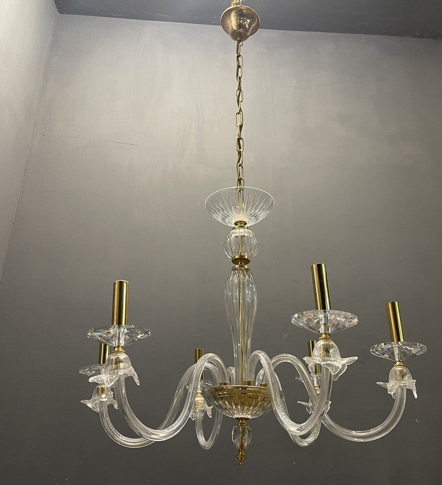 Lustre italien en verre de Murano