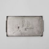 Botanical Engraved Vintage Serving Tray, 1940s