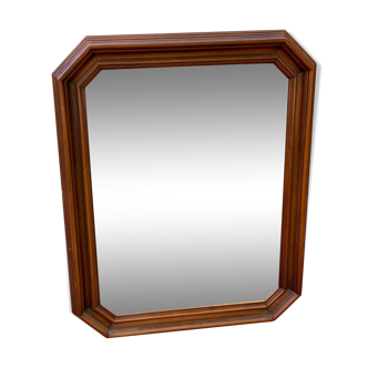 Miroir octogonal vintage en bois massif 65x33cm