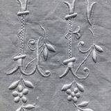 Tablecloth monogram LF square English embroidery