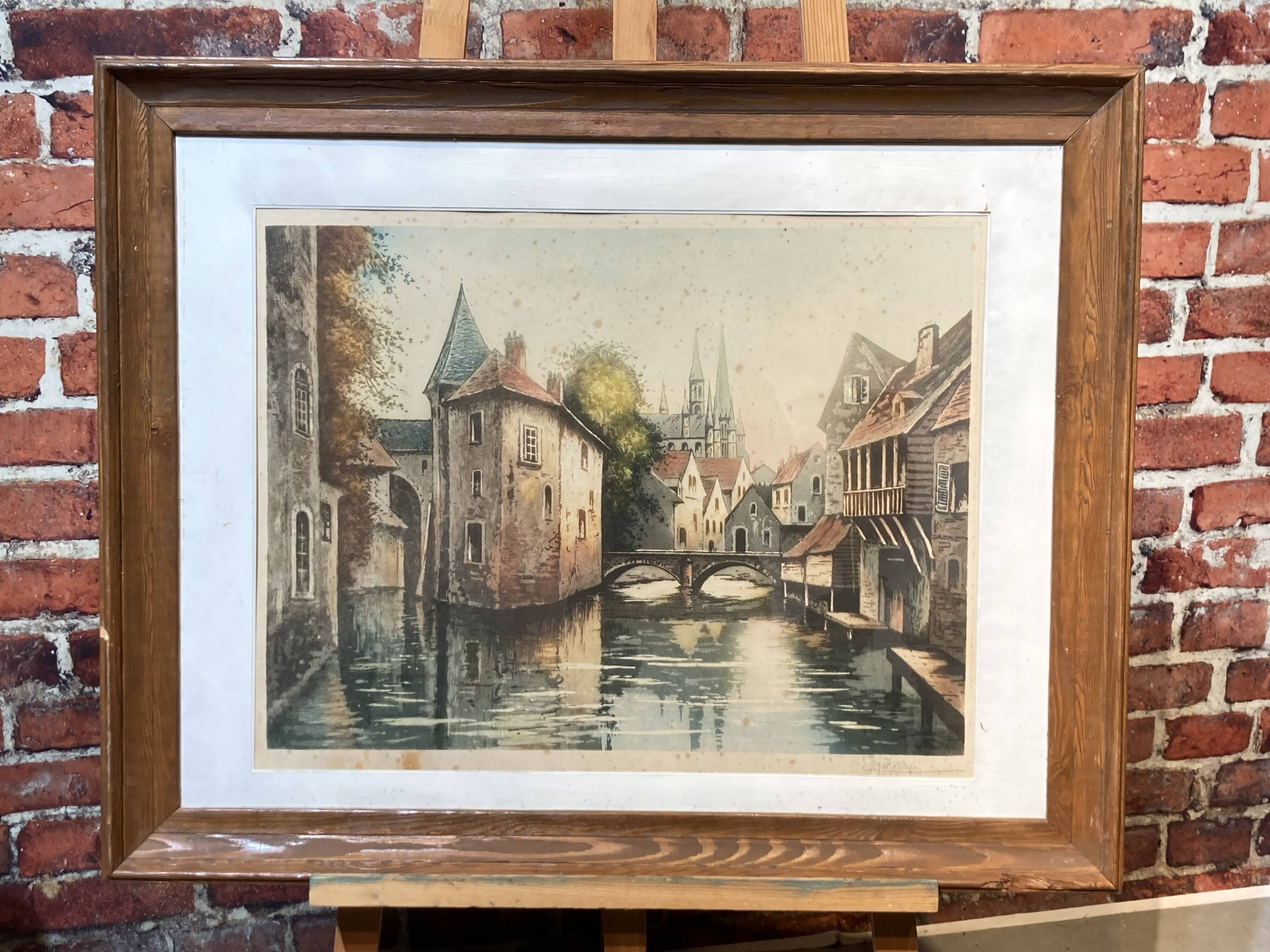 Framed watercolor