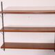 Scandinavian teak and brass metal shelf
