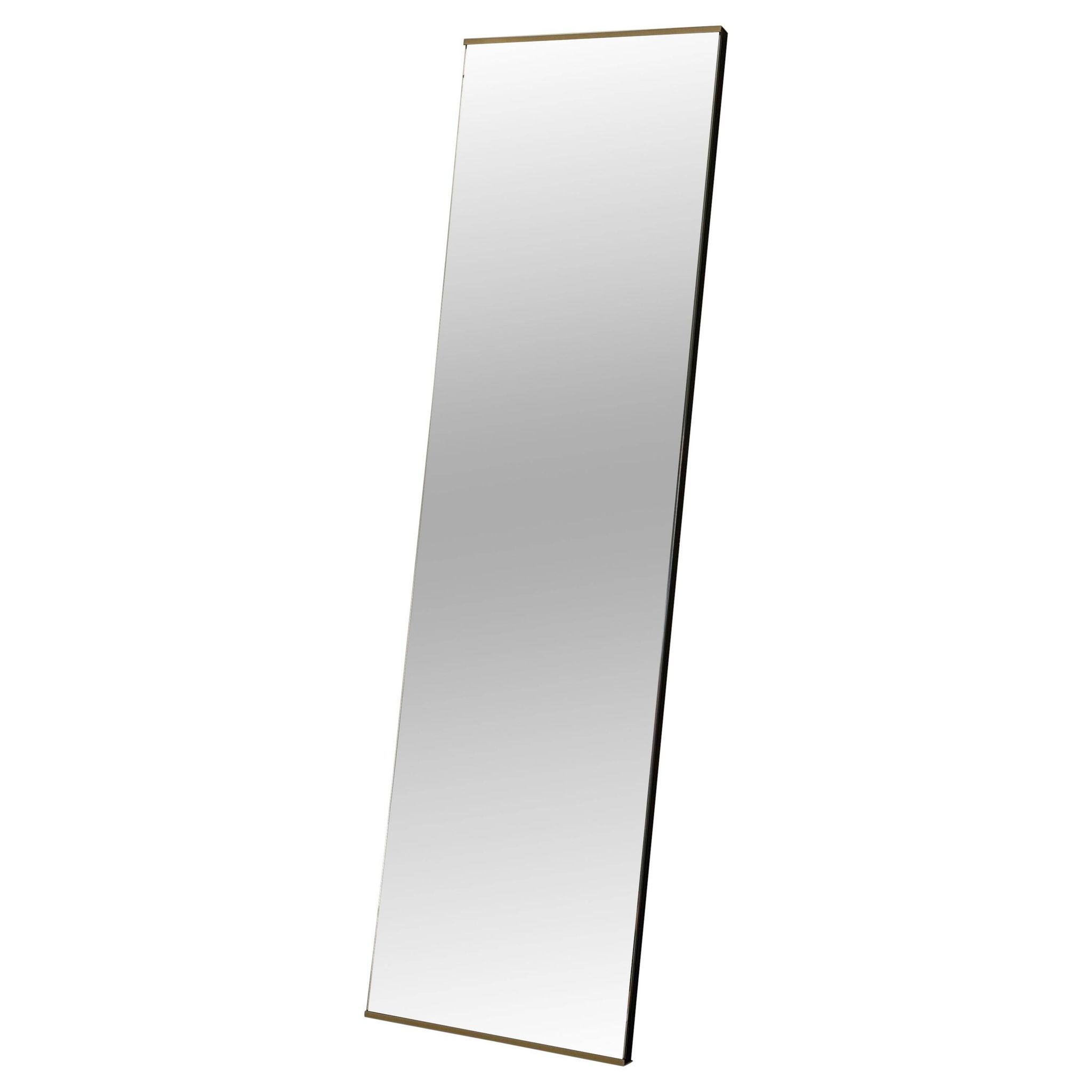 Minimalist rectangular wall mirror with a brass frame, 1960s, Germany