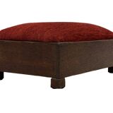 Pouf Art Déco design des années 30, tabouret minimaliste modèle bas.