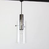 1 of 3 lantern-shaped pendant light with cylindrical glass shade by Limburg, Germany, 1960s.