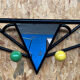 Black metal wood coat rack with vintage mirror