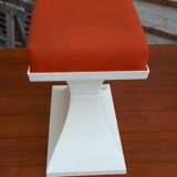 70's white and orange Prisunic Tabouret