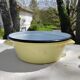 Yellow enamelled sheet metal basin 50/60s