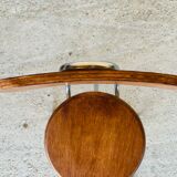 Vintage industrial metal and wood stool with adjustable swivel seat, 1960's